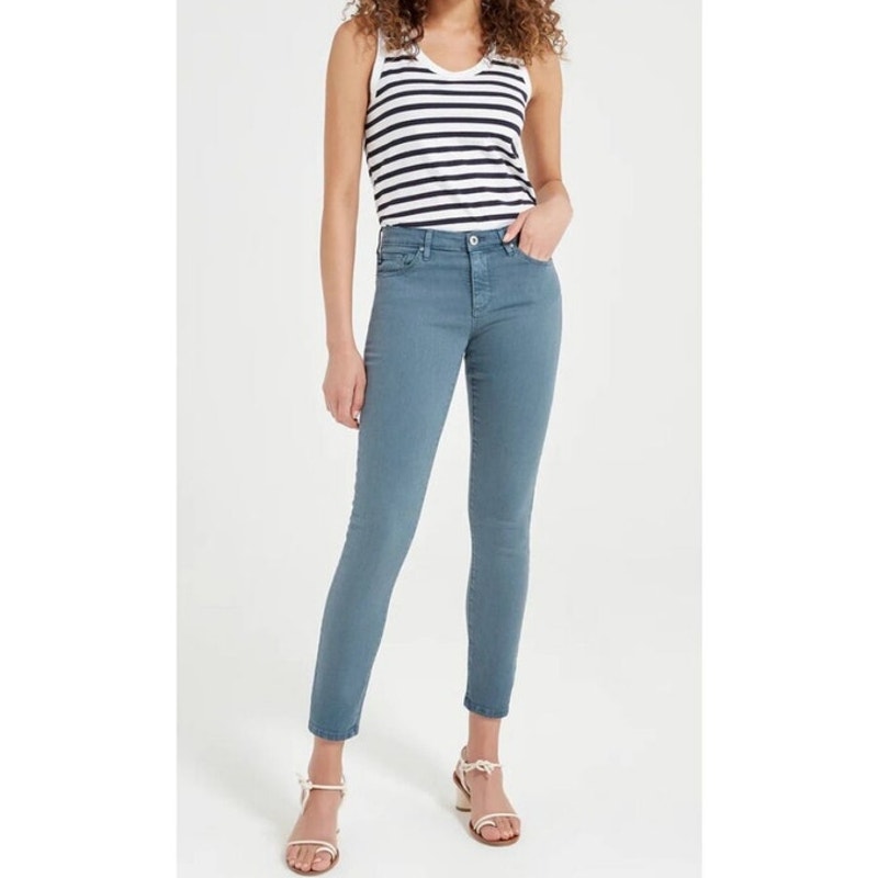 Nwt Adriano Goldschmied Prima Cigarette Ankle Jean Dusty Blue Women's Size 31